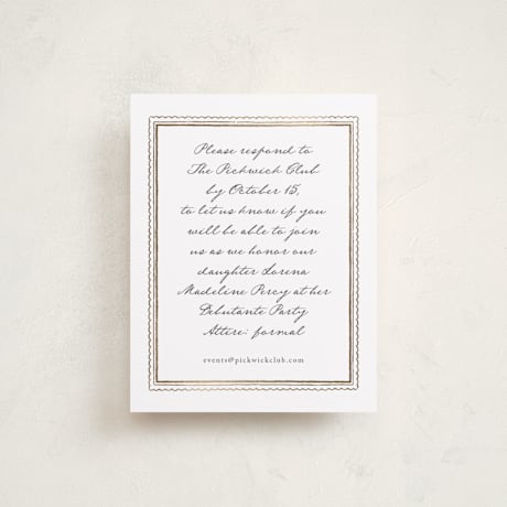 Foil-Pressed Debutante Party Enclosure Cards