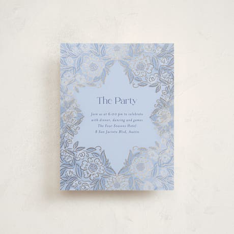 Foil-Pressed Mitzvah Reception Cards