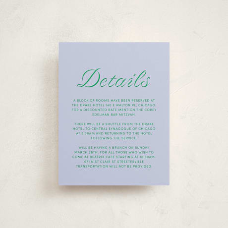 Mitzvah Direction Cards