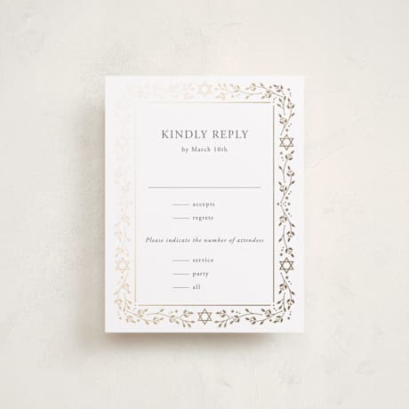 Foil-Pressed Mitzvah RSVP Cards