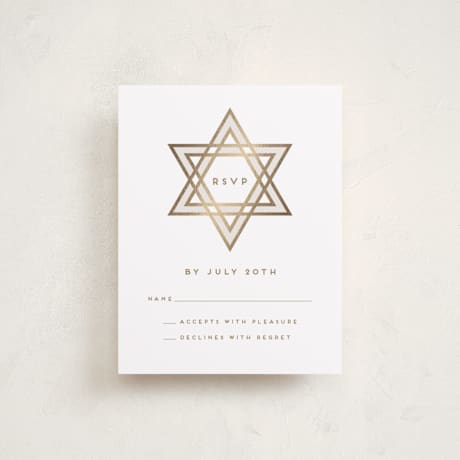 Foil-Pressed Mitzvah RSVP Cards