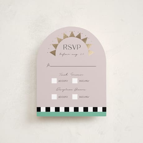 Foil-Pressed Mitzvah RSVP Cards
