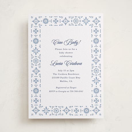 Letterpress Baby Shower Invitations
