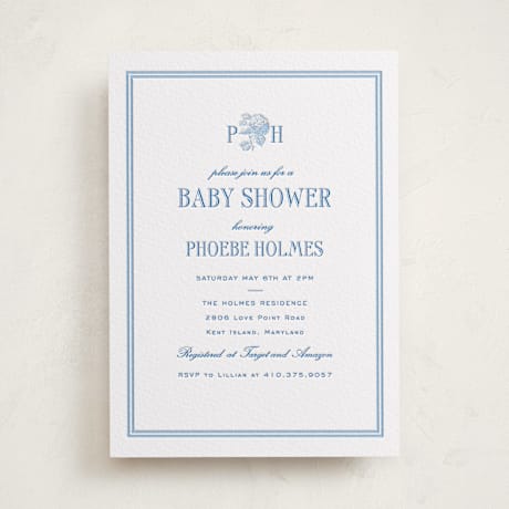 Letterpress Baby Shower Invitations