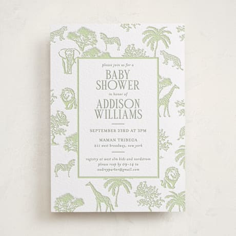 Letterpress Baby Shower Invitations