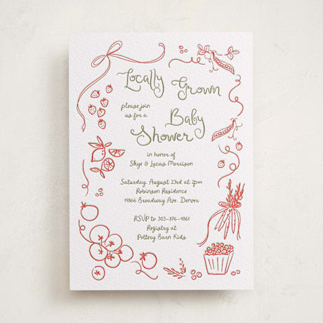 Letterpress Baby Shower Invitations