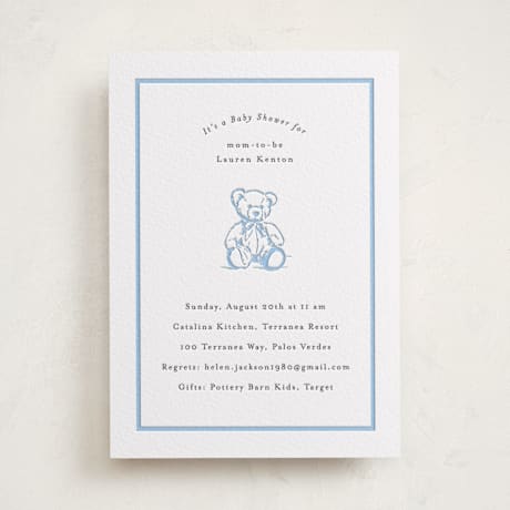Letterpress Baby Shower Invitations