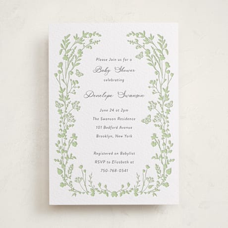 Letterpress Baby Shower Invitations