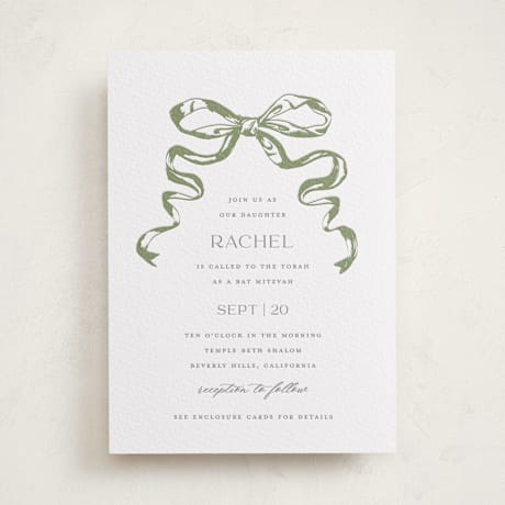 Letterpress Bar and Bat Mitzvah Invitations
