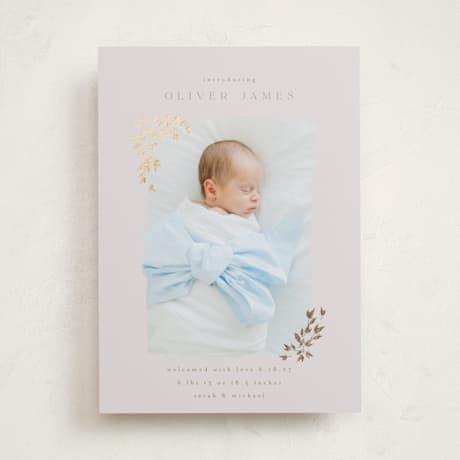 Foil-Pressed Birth Announcements