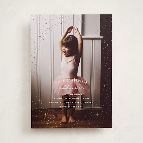 Foil-Pressed Children's Birthday Party Invitations