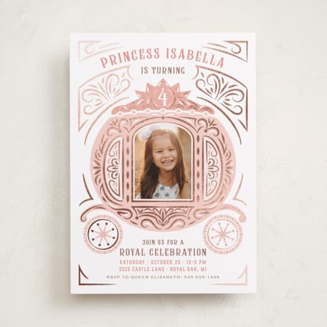 Foil-Pressed Children's Birthday Party Invitations