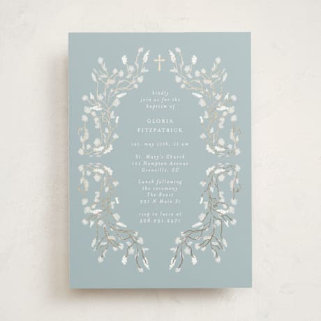 Foil-Pressed Baptism and Christening Invitations