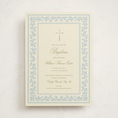Foil-Pressed Baptism and Christening Invitations