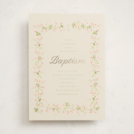 Foil-Pressed Baptism and Christening Invitations