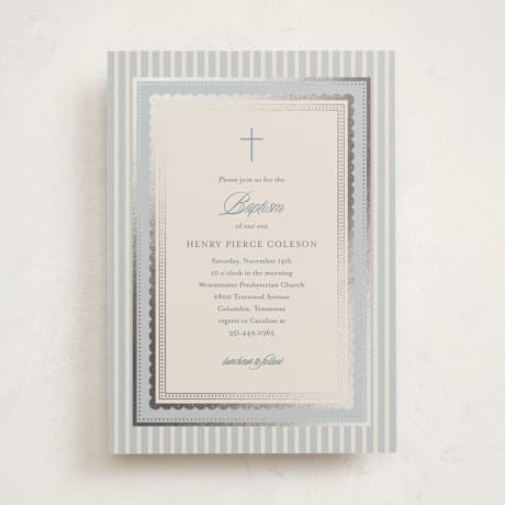 Foil-Pressed Baptism and Christening Invitations