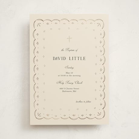 Foil-Pressed Baptism and Christening Invitations