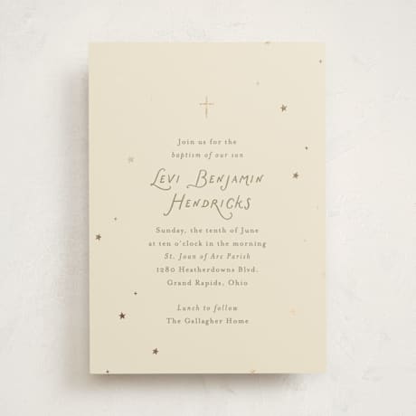 Foil-Pressed Baptism and Christening Invitations