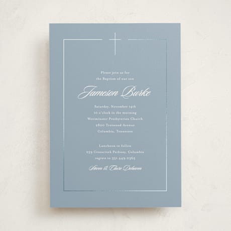 Foil-Pressed Baptism and Christening Invitations