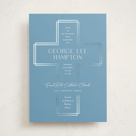 Foil-Pressed Baptism and Christening Invitations