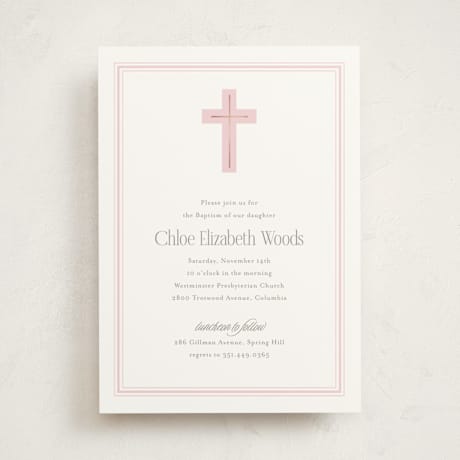 Foil-Pressed Baptism and Christening Invitations