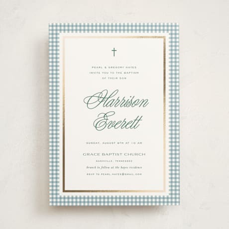Foil-Pressed Baptism and Christening Invitations