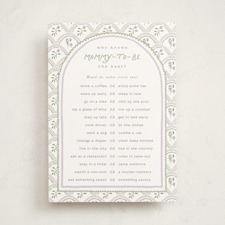 Baby Shower Game Cards