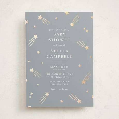 Foil-Pressed Baby Shower Invitations