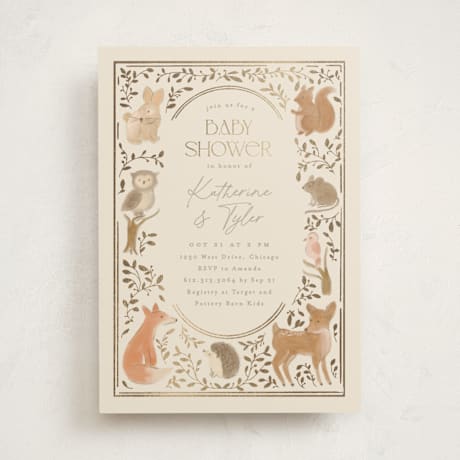 Foil-Pressed Baby Shower Invitations