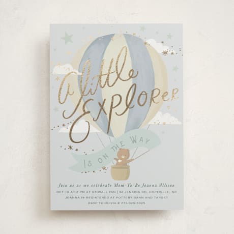 Foil-Pressed Baby Shower Invitations