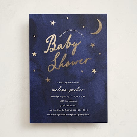 Foil-Pressed Baby Shower Invitations