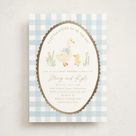 Foil-Pressed Baby Shower Invitations