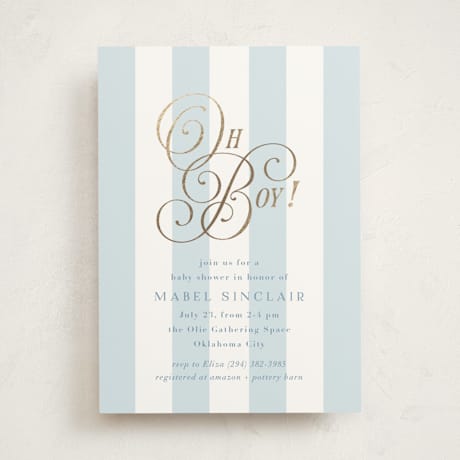 Foil-Pressed Baby Shower Invitations