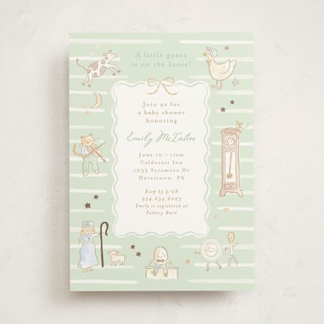 Foil-Pressed Baby Shower Invitations