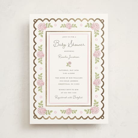 Foil-Pressed Baby Shower Invitations