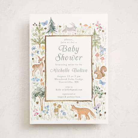Foil-Pressed Baby Shower Invitations