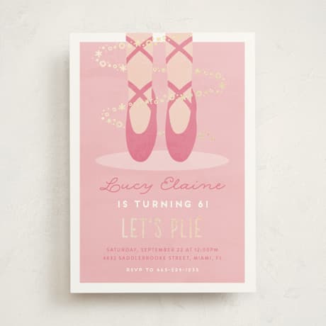 Foil-Pressed Children's Birthday Party Invitations