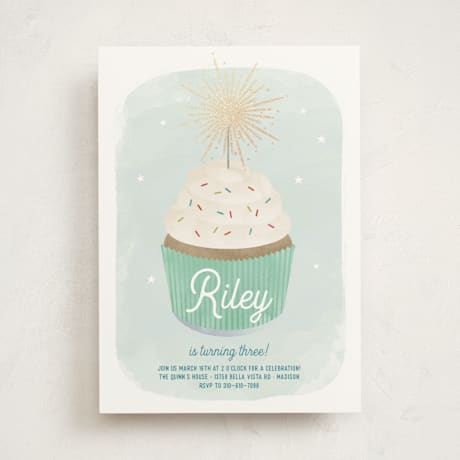 Foil-Pressed Children's Birthday Party Invitations
