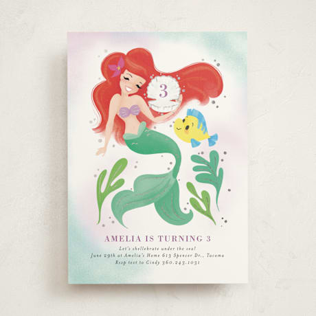 Foil-Pressed Children's Birthday Party Invitations
