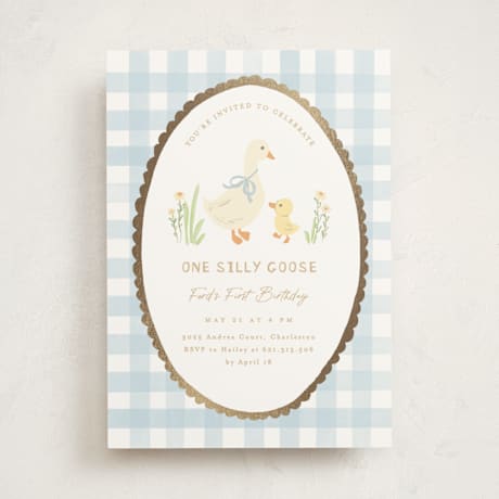 Foil-Pressed Children's Birthday Party Invitations