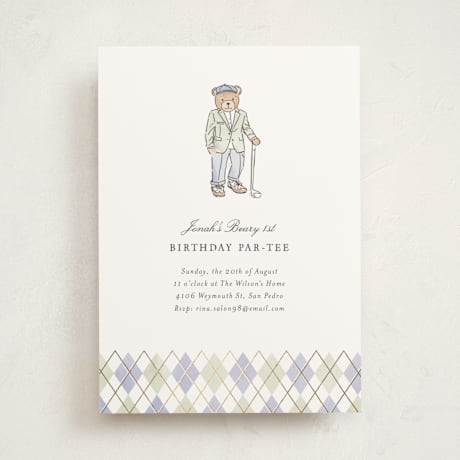 Foil-Pressed Children's Birthday Party Invitations