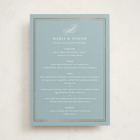 Foil-Pressed Party Menus