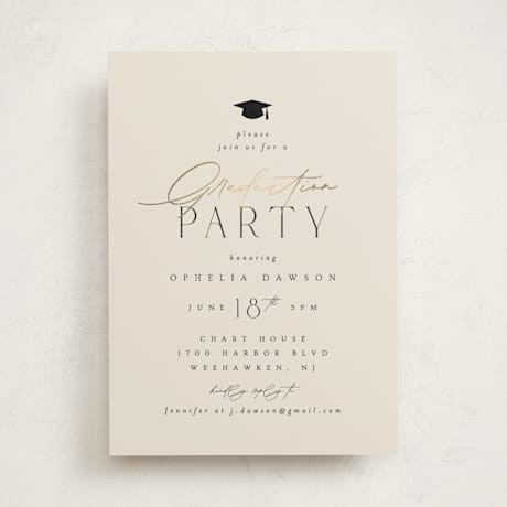 Foil-Pressed Graduation Party Invitations