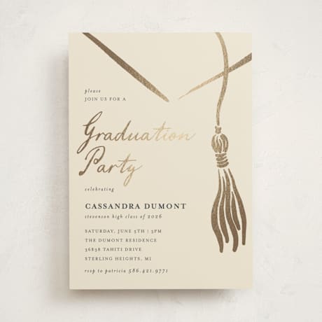 Foil-Pressed Graduation Party Invitations