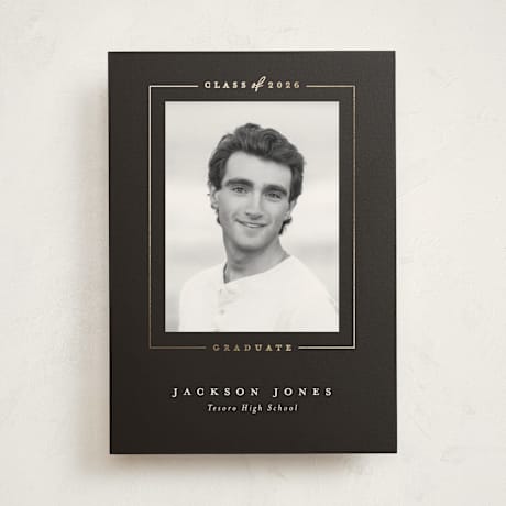 Foil-Pressed Graduation Announcement Photo Mount Cards