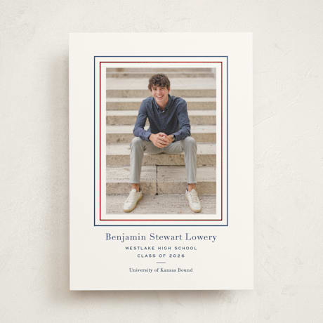 Foil-Pressed Graduation Announcement Photo Mount Cards