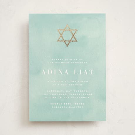 Foil-Pressed Mitzvah Invitations