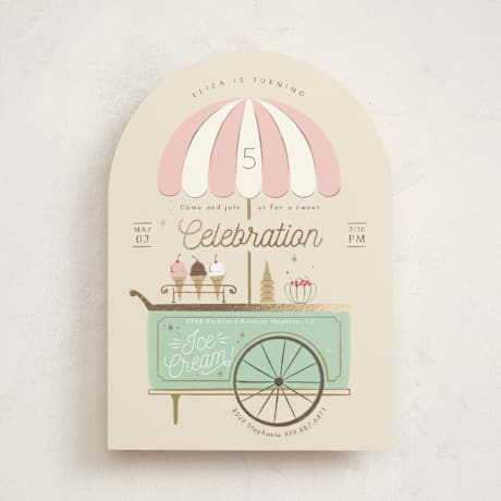 Foil-Pressed Children's Birthday Party Invitations