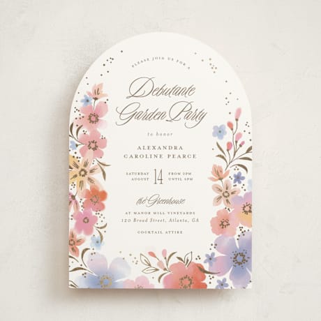 Foil-Pressed Debutante Party Invitations