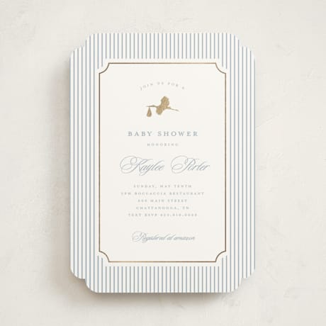 Foil-Pressed Baby Shower Invitations